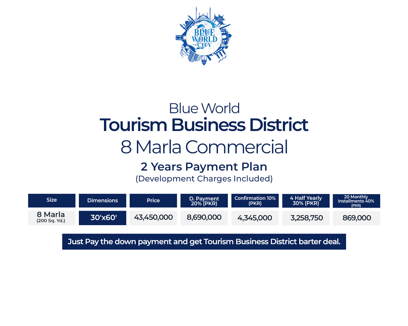 8 Marla tourism business district payment plan
